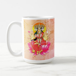 Godin Gayatri Devi op Lotus Hindu Godheid Koffiemok