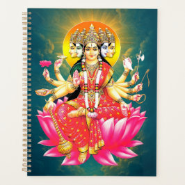 Godin Gayatri Devi op Lotus Hindu Godheid Planner