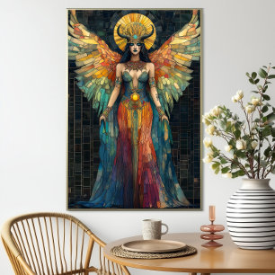 Godin Hathor Egyptische Mozaïek Art Nouveau  Poster