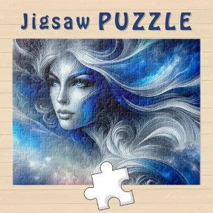 Godin Hemels Wit Blauw Hoofd Februari - Legpuzzel