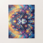 Godin Hoofd Kosmisch Haar Blauwe Ogen September - Legpuzzel (Verticaal)