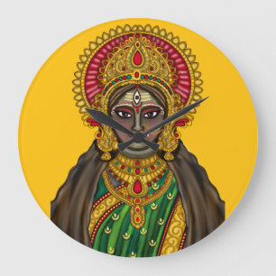 Godin Kali Gezicht Wandklok Grote Klok