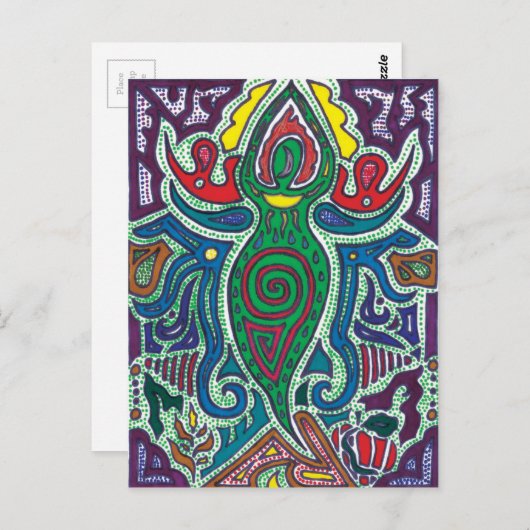 Godin, kalm in Chaos Briefkaart (Voorkant / Achterkant)