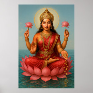 Godin Lakshmi   Goddelijke Energie van Rijkdom & P Poster