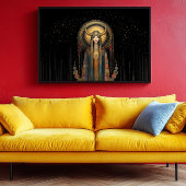 Godin Lilith Rainbow Gold Black Art Nouveau Poster