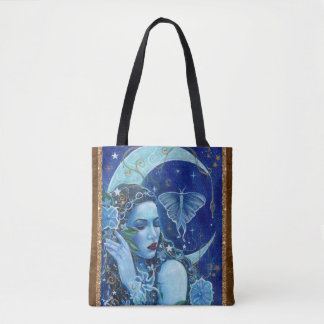 Godin maan kunst door Renee Lavoie Tote Draagtas