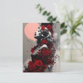 Godin met Red Roses Briefkaart (Staand voorkant)