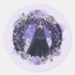 Godin met wolven van Renee Lavoie Ronde Sticker