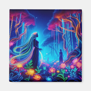 Godin Neon Bos van Licht Fantasie sprookjeskunst Magneet