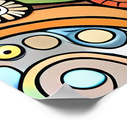 godin schilderij schepper diversiteit oceaan creat poster (Hoek)