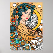 godin schilderij schepper diversiteit oceaan creat poster (Voorkant)