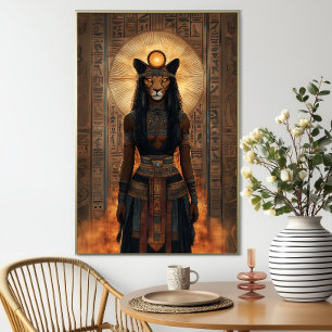 Godin Sekhmet Abstracte Egyptische leeuwin kunst Poster