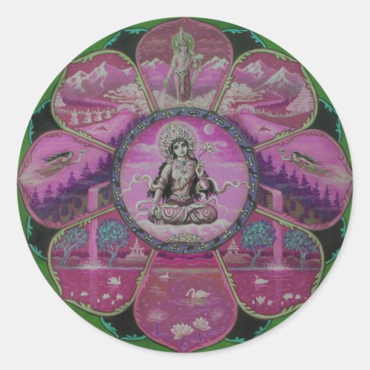 Godin Tara Mandala Ronde Sticker (Voorkant)