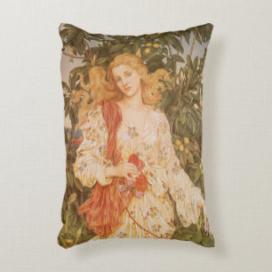 Godin van bloesems en bloemen, Flora door Morgan Accent Kussen