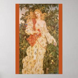 Godin van Bloesems en Bloemen, Flora door Morgan Poster