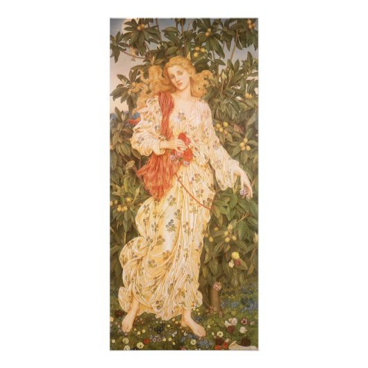 Godin van bloesems en bloemen, Flora door Morgan Reclamekaart (Voorkant)