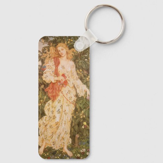Godin van bloesems en bloemen, Flora door Morgan Sleutelhanger (Achterkant)