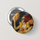 Godin van de herfst ronde button 5,7 cm (Voorkant /achterkant)