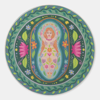 Godin van de lente Mandala Ronde Sticker