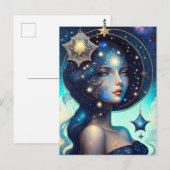 Godin van de sterren briefkaart (Voorkant / Achterkant)