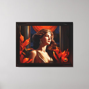 Godin van de zon Art Deco romantische glamour Canvas Afdruk
