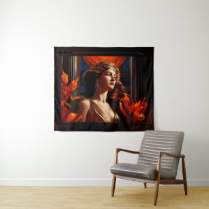 Godin van de zon Art Deco romantische glamour Wandkleed