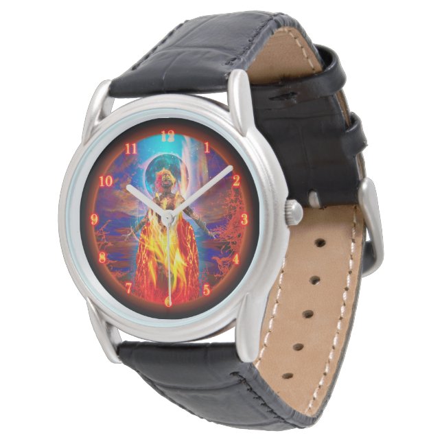 Godin van Fire PELE LUNA MELTDOWN Horloge (Gekanteld)