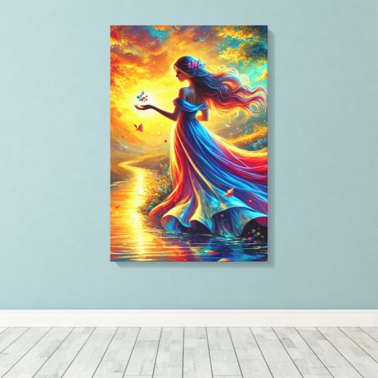 Godin van het Licht - Fantasy Ched Canvas Print (Insitu (Houten vloer))