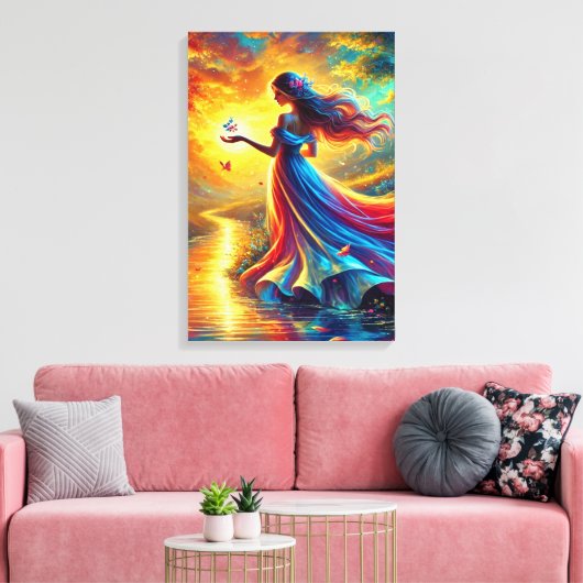 Godin van het Licht - Fantasy Ched Canvas Print (Insitu (Woonkamer))