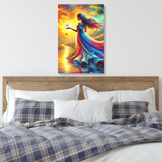 Godin van het Licht - Fantasy Ched Canvas Print (Insitu (Slaapkamer))