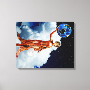 Godin van het universeel omhulde canvas afdruk