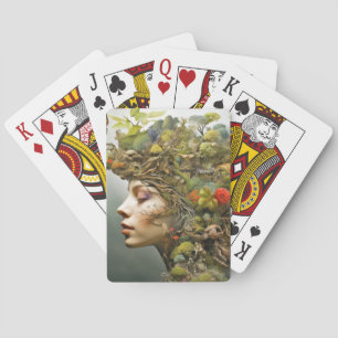Godin van Natuur Mystieke Etherische Fantasiewerel Pokerkaarten