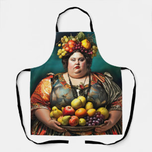 "Godin van Overdaad" Kleurrijk Portret Schort