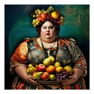 "Godin van Overindulgence" Kleurrijk Portret Perfect Poster