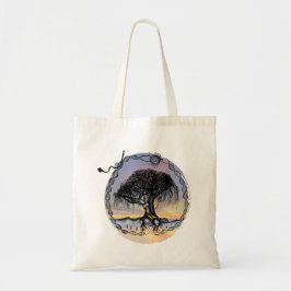 Godinnenboom als je maar op zonsondergang kijkt tote bag