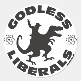 Godless Liberals Officiële Logo-Sticker Ronde Sticker