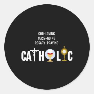 Godlievende mis-gaande rozenkrans-bidden katholiek ronde sticker