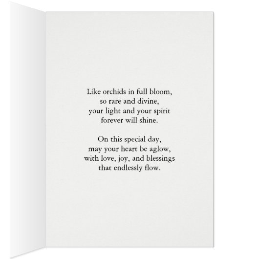 Godmère spécial Anniversaire Souhaits Orchidées (Intérieur (Droit))