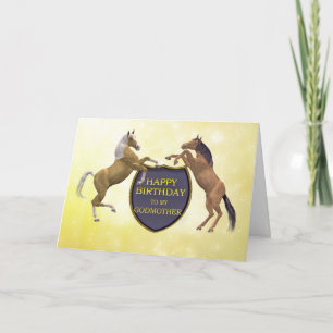 Godmère, une carte d'anniversaire avec des chevaux