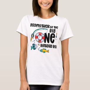 Godmoeder Big One 1-jarig jongetje Vist de verjaar T-shirt