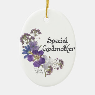 Godmoeder eerbetote keramisch ornament