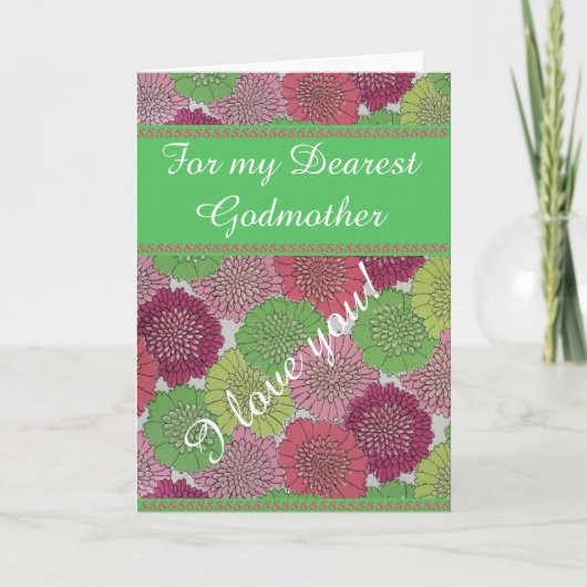 Godmoeder Moederdag Card - Floral Kaart (Voorkant)