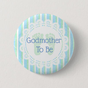 Godmoeder om Blauw Groen Baby shower knoop te zijn Ronde Button 5,7 Cm