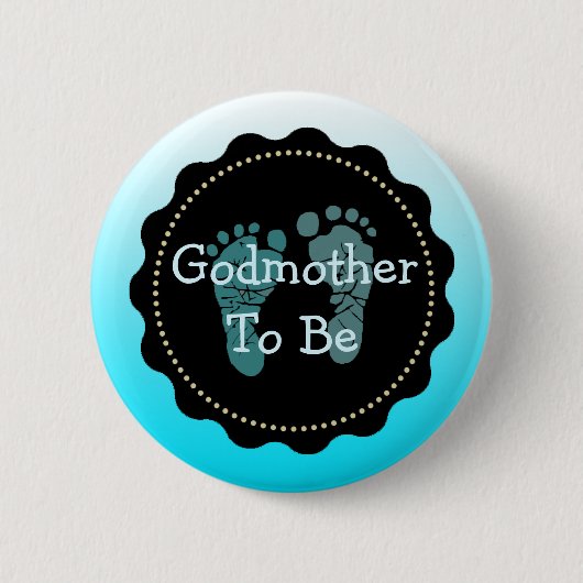 Godmoeder om Blue Baby Boy Baby shower Button te z (Voorkant)