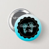Godmoeder om Blue Baby Boy Baby shower Button te z (Voorkant /achterkant)