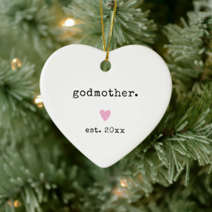 Godmoeder Oprichtingsjaar Doop Doopgeschenk  Keramisch Ornament