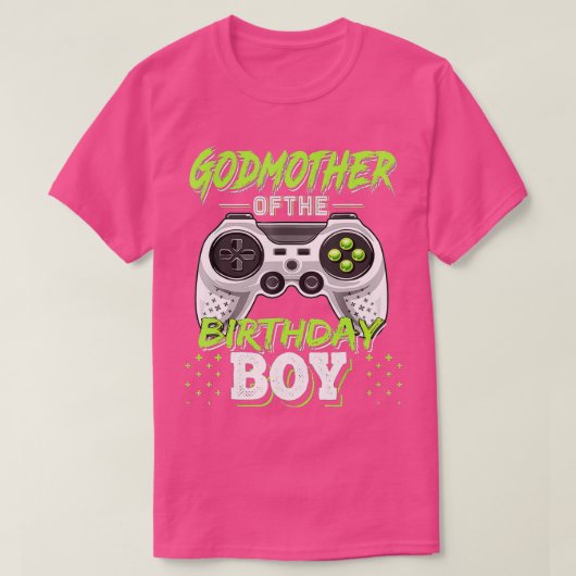 Godmoeder van de Bday Boy Matching Video Game Birt T-shirt (Design voorkant)