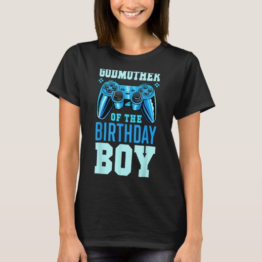 Godmoeder van de Birthday Boy Matching Video Gamer T-shirt (Voorkant)
