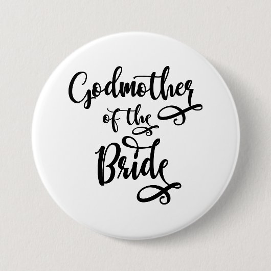 Godmoeder van de Bride Ronde Button 7,6 Cm (Voorkant)