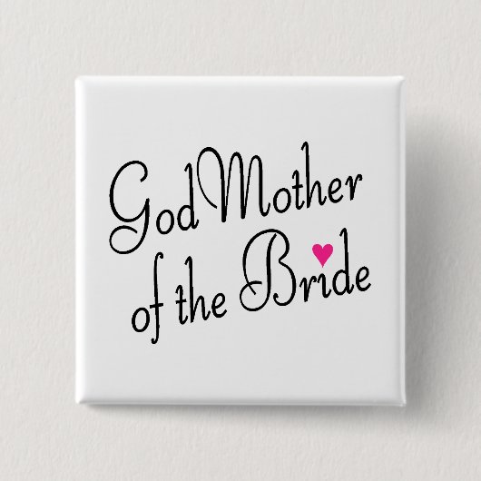 Godmoeder van de Bride Vierkante Button 5,1 Cm (Voorkant)